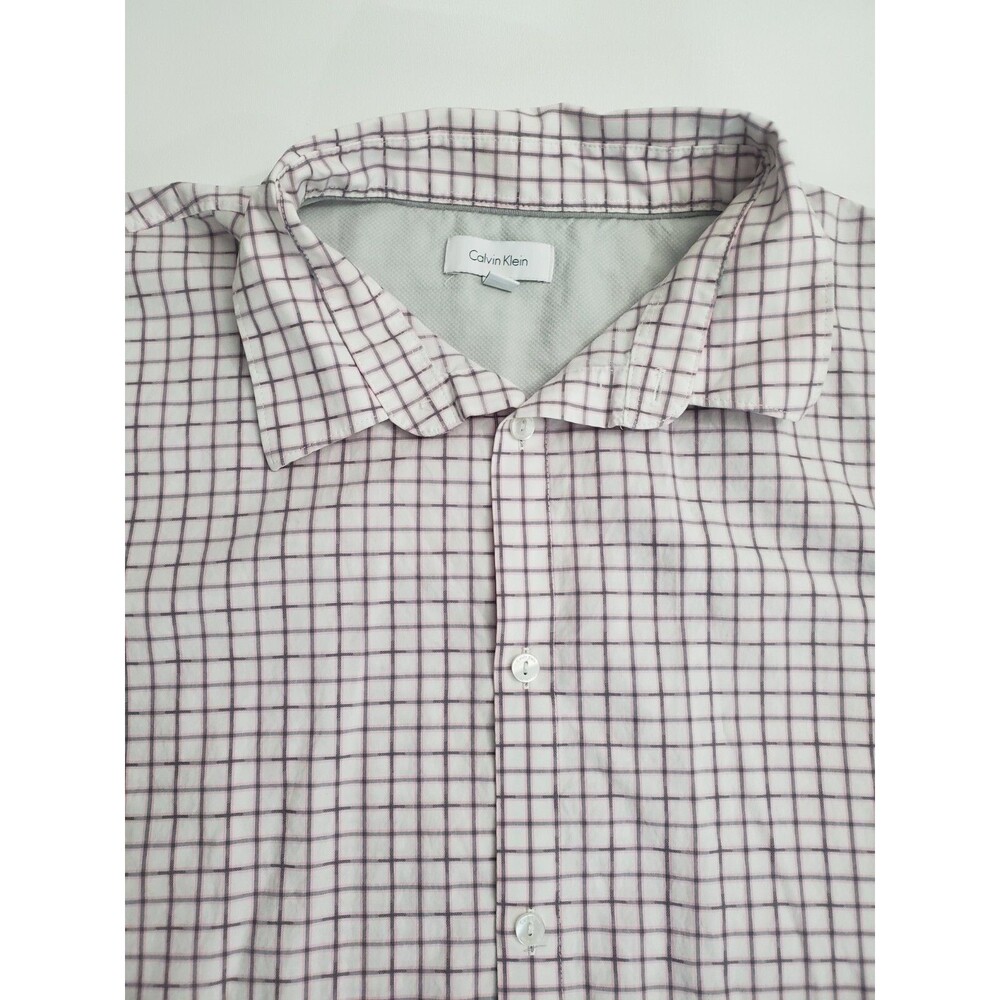 Calvin Klein Men's Short Sleeve Button Up Shirt, XL